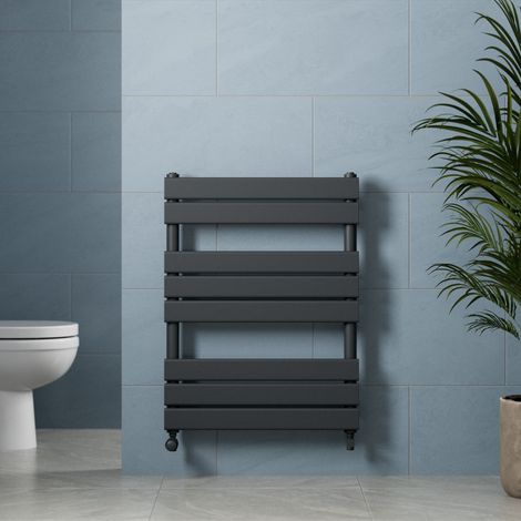 Galiflo Anthracite Flat Panel Heated Towel Rail Bathroom Radiator 800 x 600mm