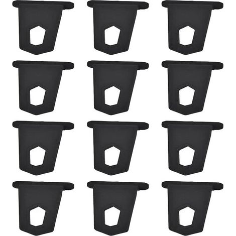 12 ganchos en forma de S de acero inoxidable para rieles de toldos de autocaravanas y furgonetas.