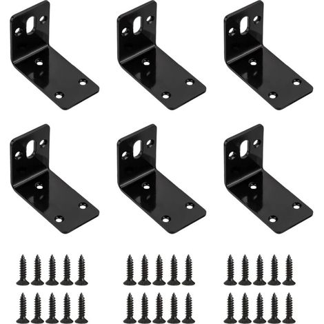 Long Hole Bracket, 4pcs Hole Plate Angles Metal Corner Heavy Duty Support, 90 Degree Corner Brace for Wood, Furniture (81+59) x45mm
