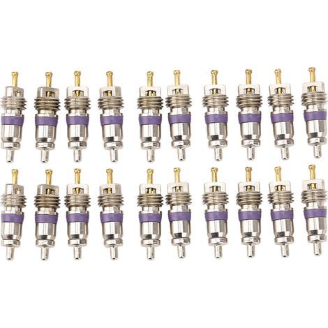 Lot de 20 Noyau de valve, Alliage aluminium cuivre, Haute pression, Pour climatisation automobile (1/5)
