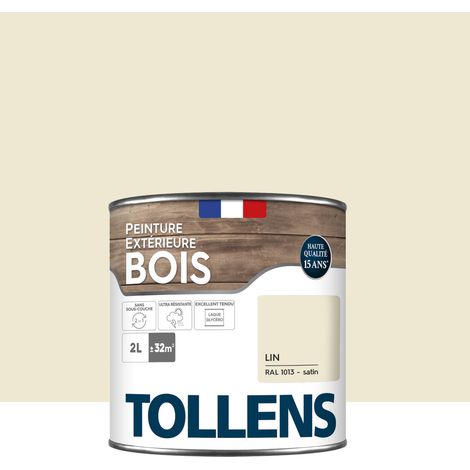 Peinture extérieure bois 2 en 1 - Ultra Résistante et économique - TOLLENS - Satin - Lin - 2L = 28m²