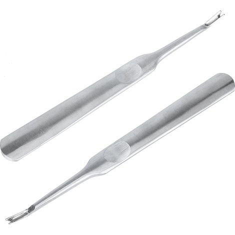 Outil de finition en cuir en acier inoxydable de type V (2 pièces) - Rainureuse à biseauter en V (petit modèle 95 mm) (1/5)