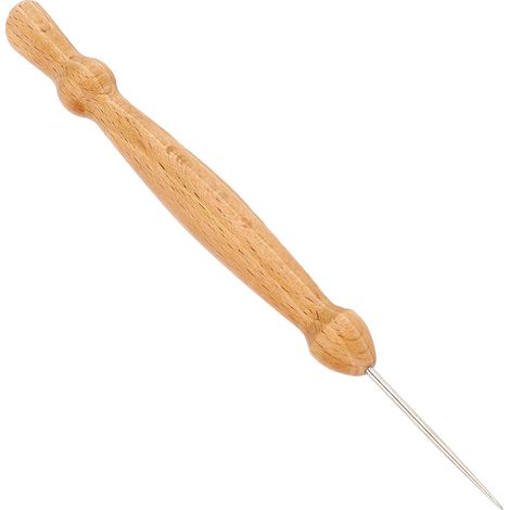 Poinçon de couture, manche en bois, pointe conique de précision, outil multifonctionnel pour le cuir, le tissu et les projets de travaux manuels (1/5)