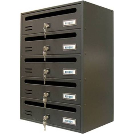 CASSETTA POSTALE ALUBOX CUBO/R 5 38,5X25X53 GR GHISA