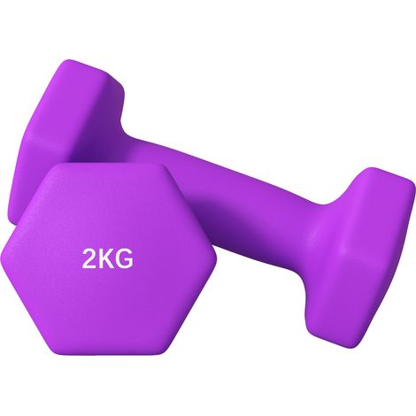 Manubri esagonali antiscivolo 2x2 kg metallo plastica 16x7,5x7,5 cm (1/5)