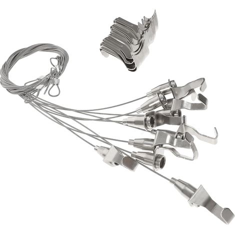 Lot de 10 barres suspension réglables pour tableaux avec crochets - (1/5)