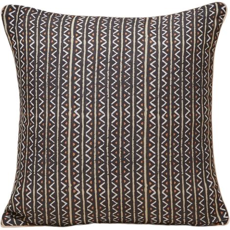 Housse de coussin en Lin imprimé, passepoil en coton  MALIA (1/5)