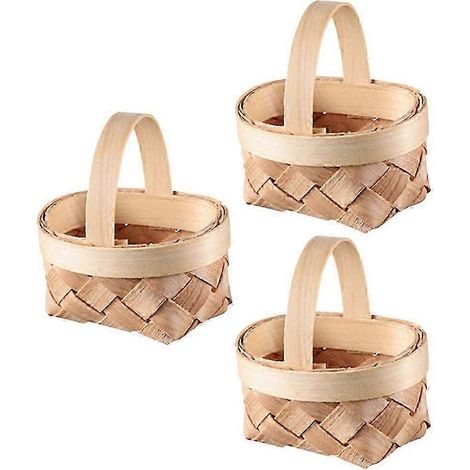 Paniers de rangement tressés pour bonbons, mini organisateurs kaki pour chambre avec poignées, lot de 3 pour coiffeuse, bureau ou étagère. (1/5)