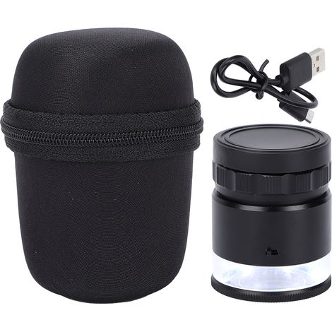 Loupe de grossissement 10X avec 6 LED, loupe bijouterie éclairée rechargeable USB, verre grossissant pour inspection précise (1/5)