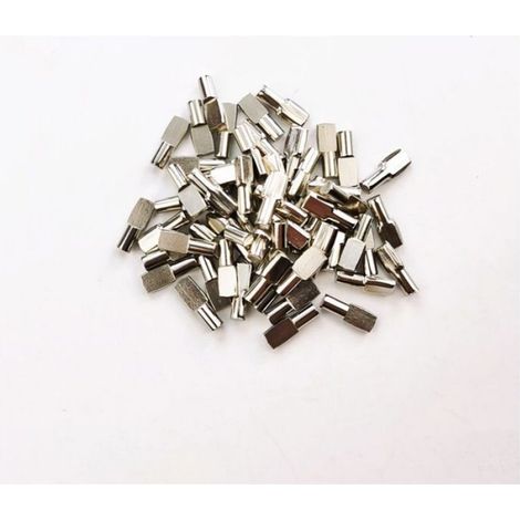 Lot 60 Taquets métal nickelé 5mm support étagère meubles (1/5)