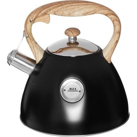 Bollitore Acqua A Fischio In Acciaio 2,5 LT Manico Effetto Legno (1/5)