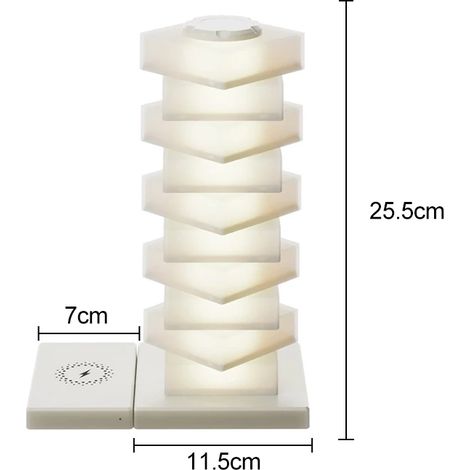 Lampe de bureau LED (charge sans fil) avec chargeur sans fil et port USB, variation tactile de l'intensité, respectueuse des yeux. (1/5)