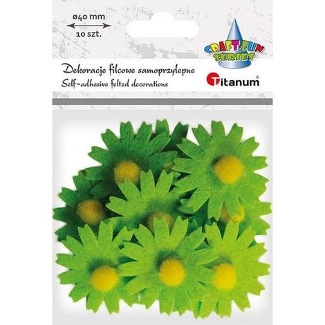 Decorazioni in feltro, fiori verdi 3D, 10 pezzi