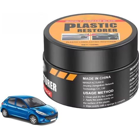 Rénovateur Plastique Voiture, Kit de Soin Intérieur Auto Hydratant et Protecteur, Restaure l'Éclat Noir des Plastiques Délavés sur Tableau de Bord, Garnitures et Joints et Anti-Rayures (1/5)