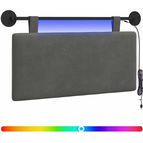 Maison Exclusive - Hängendes Kopfteil Mit LED Licht Dunkelgrau Co (1/5)