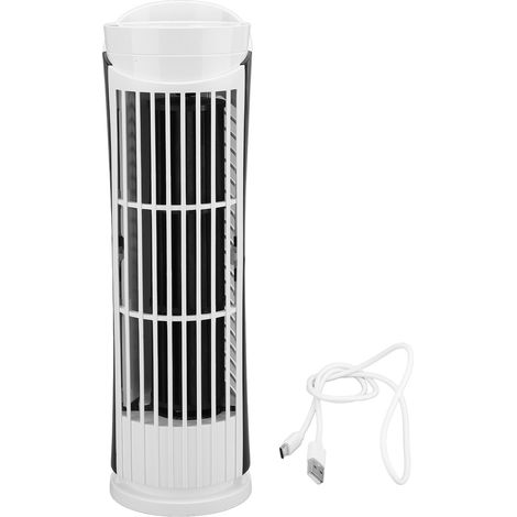 Ventilateur tour USB sans pales, 2 modes d'éclairage, 2 vitesses réglables, blanc. (1/5)