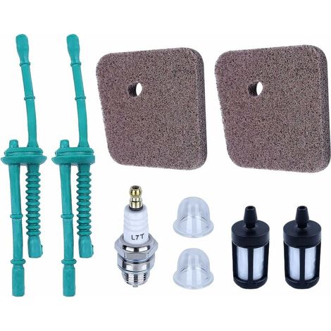 Kit de filtres à air et à carburant pour STIHL FS38 FS45 FS55 FS45C FS55R HS45 etc., comprenant filtres à air, filtres à carburant, durite d'essence, pompe d'amorçage et pièces pour bougies d'allumage (1/5)