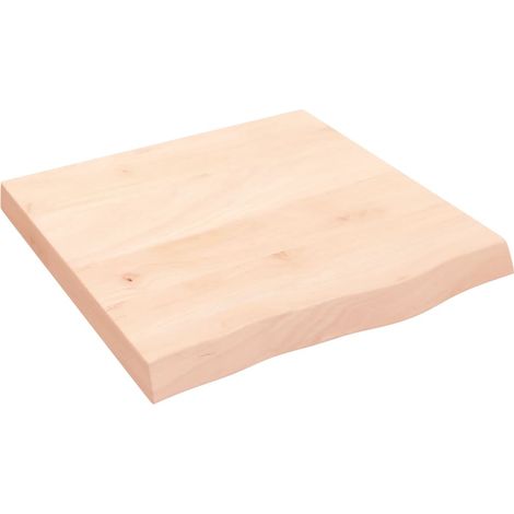 Tischplatte 60x60x(2-6) cm aus unbehandeltem Massiv-Eichenholz