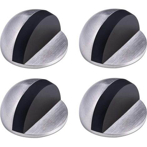 Butée de Porte,Arret de Porte en Acier Inoxydable,Butée de Porte Adhesive,Butoir Porte au Sol,Butée de Porte en Caoutchouc ,Demi Lune Bloc Porte, pour la Maison et le Bureau,4 Pièces