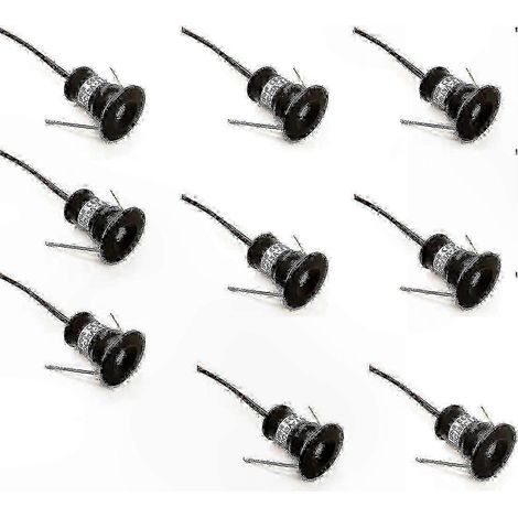 Lot de 9 mini spots LED 12 V étanches IP65, 3000 K, noirs, pour plafond (1/4)