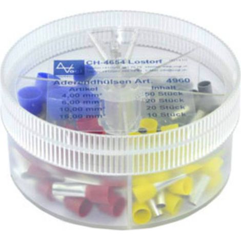 Assortiment d'embouts simples Vogt Verbindungstechnik 737086 gris, jaune, rouge, bleu 100 pc(s) (1/2)