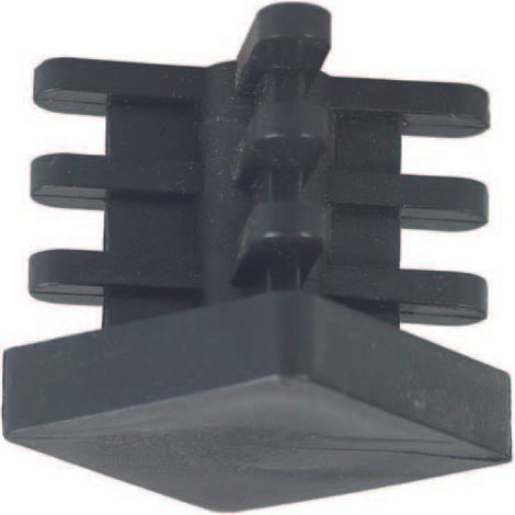 Puntali alettati interni per tubo quadro - mm.20x20x20h.