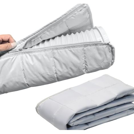 Housse Isolante Matelassée à Fermeture Éclair pour Tuyau de Climatiseur Portable 150×55cm Adaptable Ø127 et 150mm (1/4)