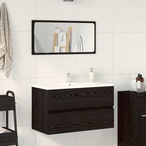 Bathroom Furniture Set 2 pcs Black Oak Engineered wood vidaXL (1/5)