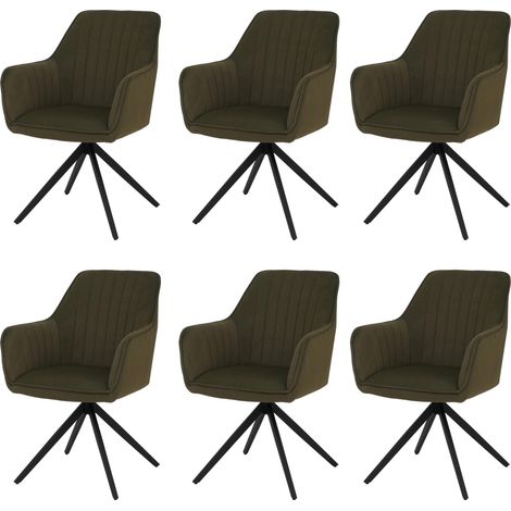 Lot de 6 chaises de salle à manger HWC-L79, chaises de cuisine, chaises à dossier et accoudoirs, piv (1/5)