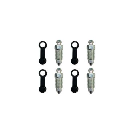 4 Pièces Vis de Purge d'étrier Frein de Moto Vis de Mamelon de Purge M10x1mm avec Capuchon Anti-poussière pour Motos Voitures Pompes de Frein (1/5)