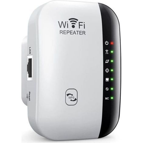 Amplificateur WiFi sans Fil Puissant \u2013 Repeteur WiFi 300Mbps, WiFi Booster, WiFi Extender Facile à Installer avec Bouton[O304] (1/4)