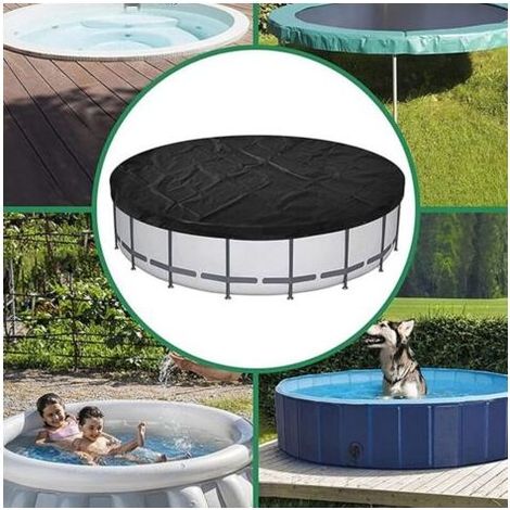 Bâche de piscine circulaire pliable, résistante aux UV, accessoire de piscine portable pour chiens et enfants -φ210H 90cm (1/4)