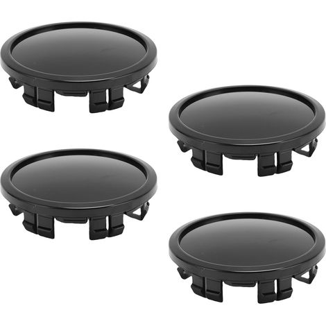 Capuchons Centraux de Roue Imperméables, Scellés, Installation Facile pour Capuchons de Moyeu de Voiture 75mm, 4 Pièces pour Véhicules (Black) (1/4)