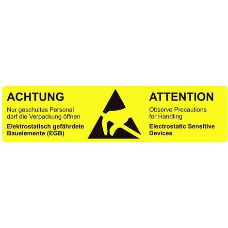 BJZ Logo antistatique (ESD) 1000 pc(s) jaune (L x l) 105 mm x 26 mm autocollant R051722