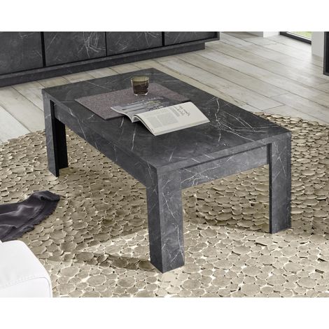 Table basse rectangulaire moderne noir marbré Carrat (1/3)