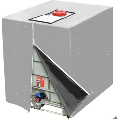 1 Bâche de réservoir IBC 1000L, polyester 210D, fermeture éclair, protection UV, pour citerne eau pluie (1/4)