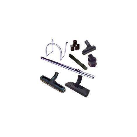 Atepac – Kit 8 accessoires pour aspirateur – Tube télescopique chromé – Brosse combinée et brosse sol dur 300 mm – Support mural inclus (1/5)