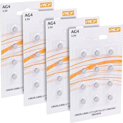 Lot de 48 Piles AG4 1.5V, Pile Bouton au Lithium Alcaline, LR626, LR66, 177, GP77A, 377, SR626W, ST626SW (1/5)