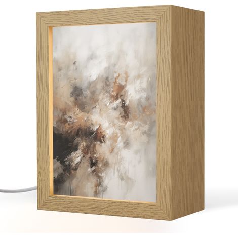 LAMPADA DA TAVOLO Pittura - Astratta - Beige - Arte 15x20 cm