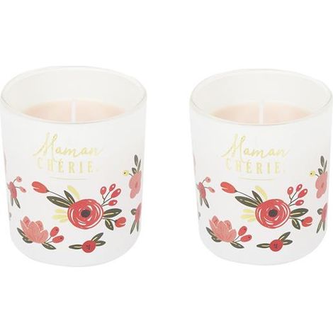 Lot de 2 Bougies - THE CONCEPT FACTORY - Maman Chérie - Parfumées - Multicolore