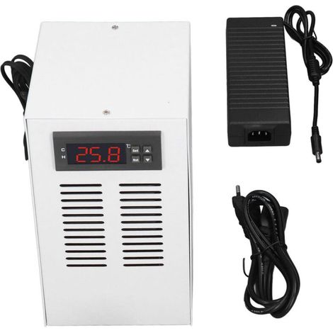 Refroidisseur D'aquarium, 72 W 3 L Min 30-35 DB Refroidisseur D'eau à Faible Bruit D'aquarium Spécial Silencieux Compresseur de Réfrigération avec Contrôle (Prise.
