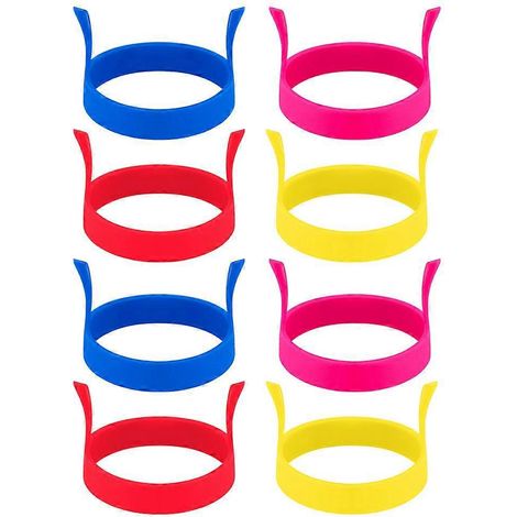 Lot de 6 anneaux à œufs en silicone de qualité alimentaire, moules à œufs au plat pour la cuisine-7.7X7.7cm
