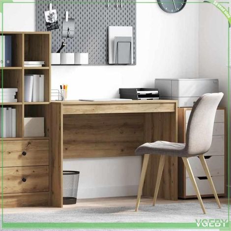 Bureau - ABI - Chêne artisanal - 100 x 50 x 76 cm - Durable - Design contemporain (1/5)