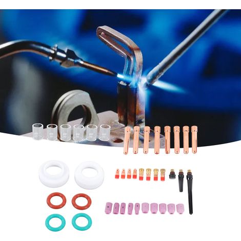 Ensemble de 55 accessoires pour torche de soudage TIG, buses en verre résistant aux hautes températures PREXY WP17/18/26 (1/5)