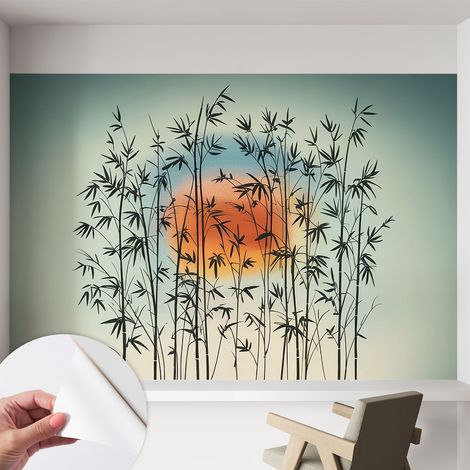 Papier peint autocollant avec imprimé pour décoration intérieure pour rénovation a motif Coucher de soleil harmonieux 152x104 cm (1/5)