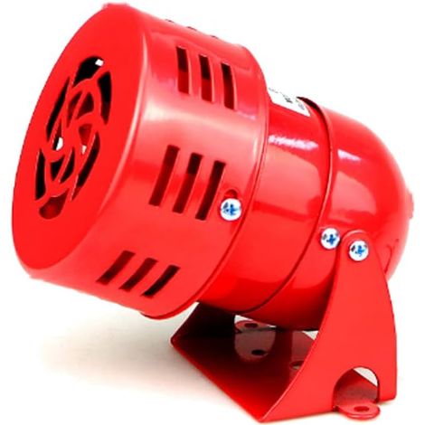 Sirène Motorisée - 1 Unité - Métal Rouge - Alarme 114dB - Sécurité Industrie Maison - AC 110V (1/5)