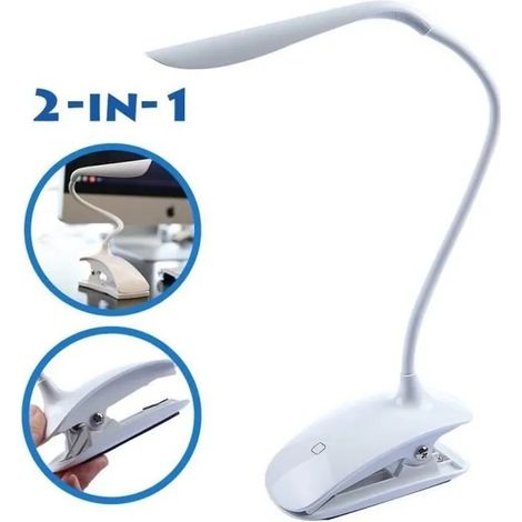Lampe de table LED, flexible, réglable, rechargeable par USB, 3 niveaux de luminosité (1/4)