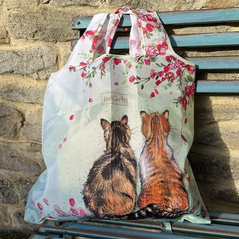 RE17 Borsa della spesa con gatti e fiori