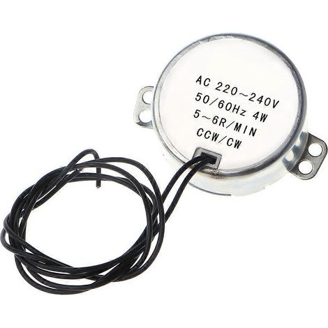 Moteur à engrenages synchrone 220-240V AC, rotation avant et arrière 4W, force d'accouplement élevée, vitesse 5-6 tr/min. (1/5)