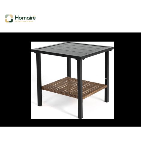 HOMAIRE Set de mobilier de patio extérieur en rotin brun avec 1 table et 2 chaises suspendues rotatives, supportant 350lbs